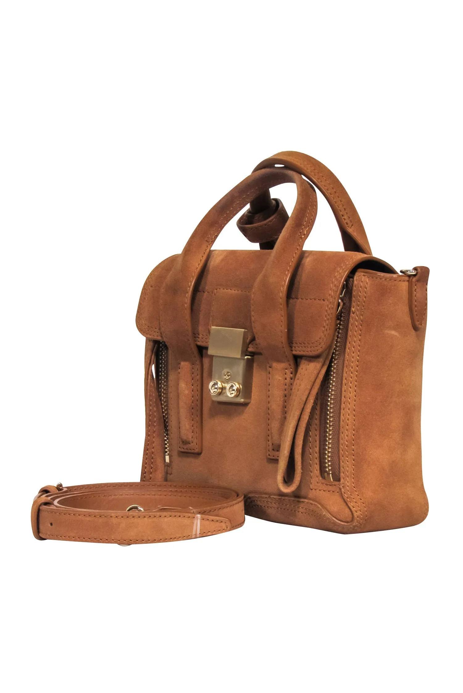 3.1 Phillip Lim - Tan Brown Suede "Pashil" Crossbody Bag