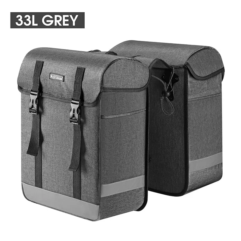 33L Large Capacity Cycling Pannier Double Side Bike Trunk Bag MTB Road Bicycle Travel Luggage Carrier Pack Bag