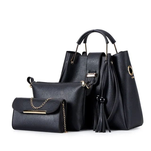 3PCS Composite Casual Leather HandBags For Women