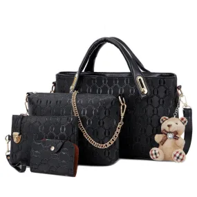 4pcs/Set Women PU Leather Luxury Designer Handbag