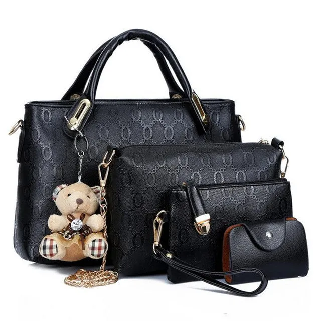 4pcs/Set Women PU Leather Luxury Designer Handbag