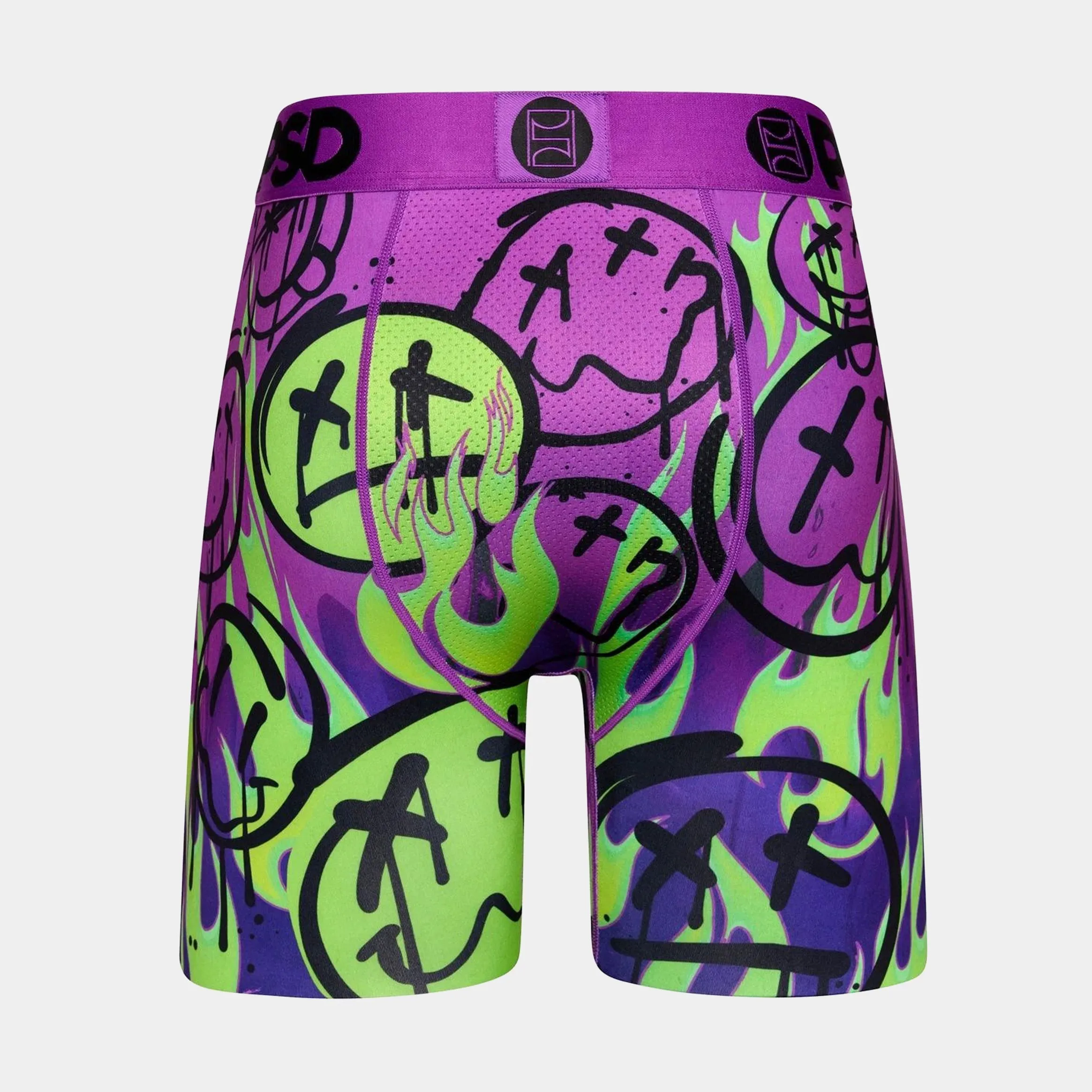 Acid Smiles Mens Boxers (Green/Purple) Free Shipping