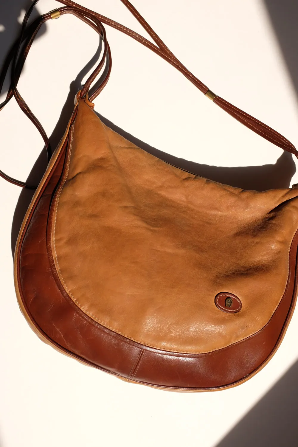 AIGNER BROWN BUCKET LEATHER VINTAGE BAG