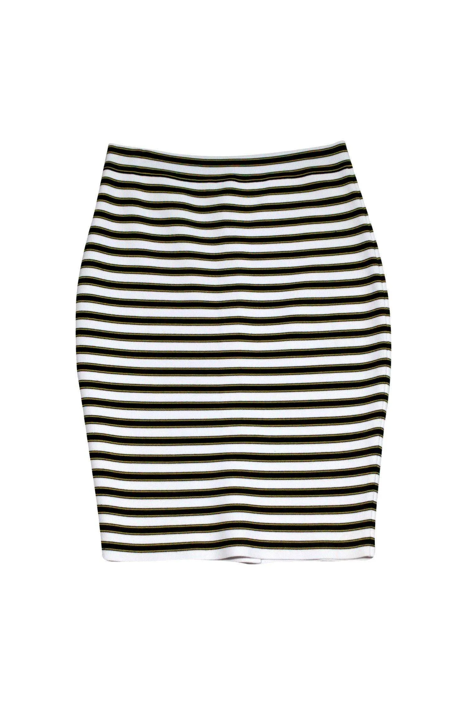 A.L.C. - White, Black & Yellow Bandage Skirt Sz M