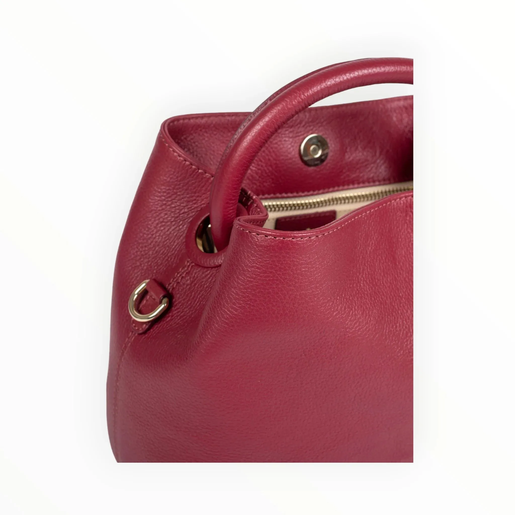 ALEO BON BON LEATHER BAG CRANBERRY