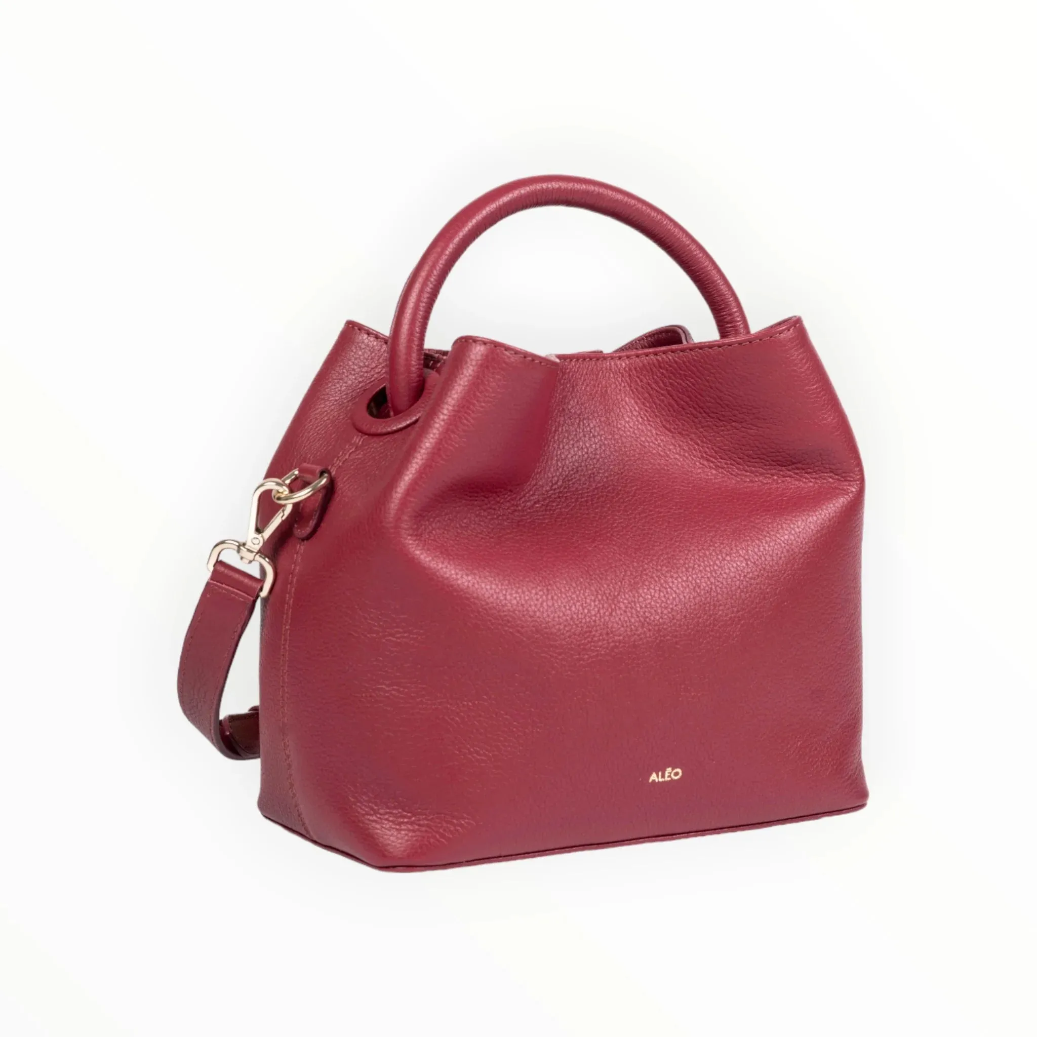 ALEO BON BON LEATHER BAG CRANBERRY