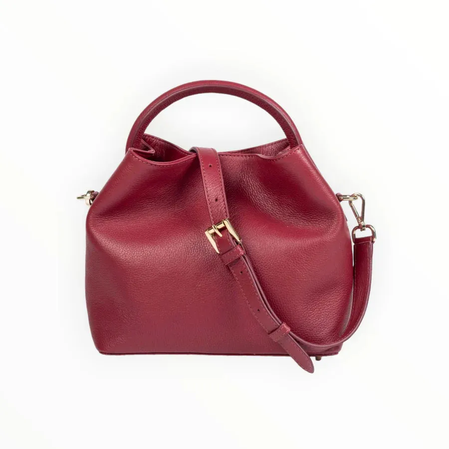 ALEO BON BON LEATHER BAG CRANBERRY