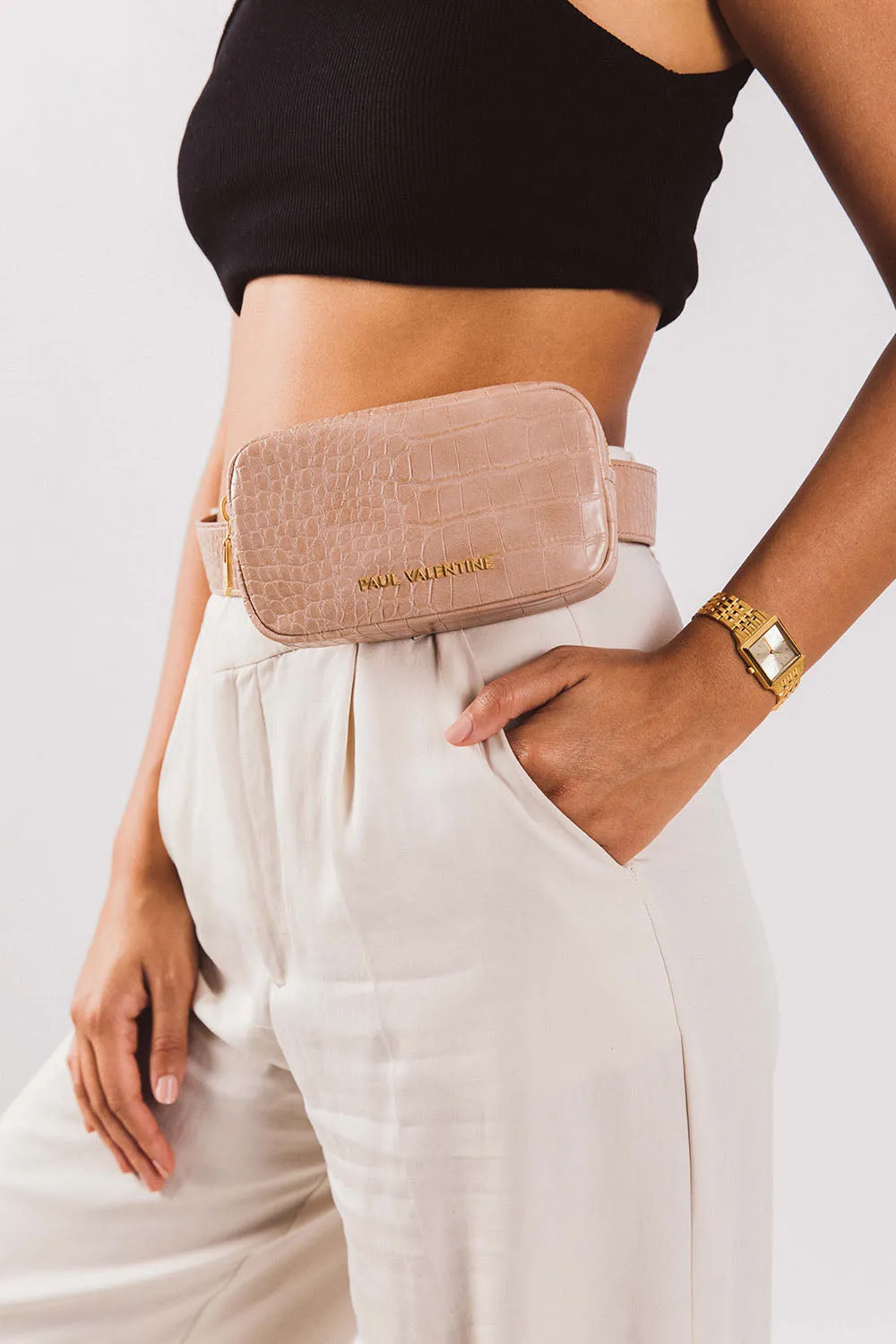 Amber Beltbag Light Pink Croco