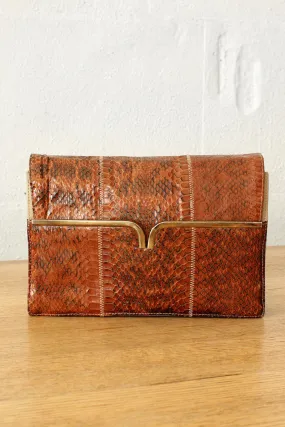 Amber Snakeskin Clutch