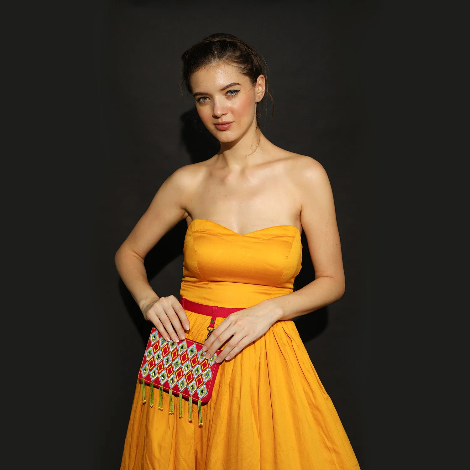 Antara hand embroidered wedding waist belt bag for women