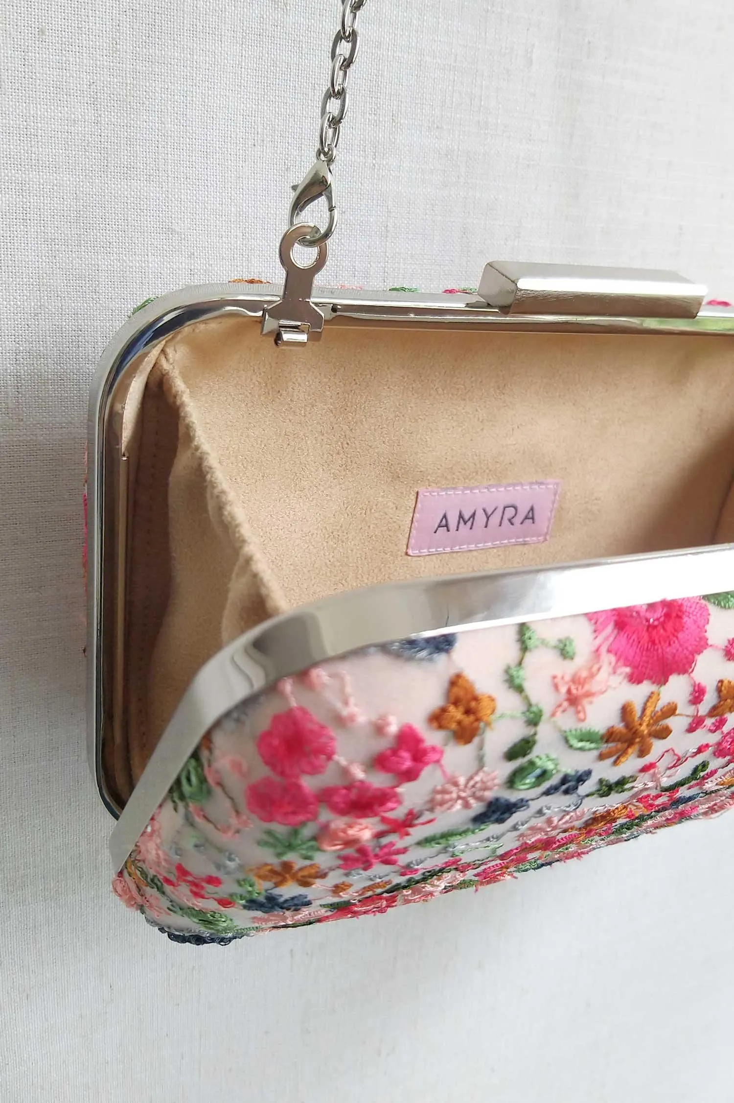 Aviva cream box clutch