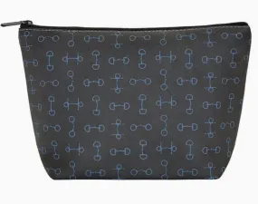 Awst Int'l Lila Large Cosmetic Pouch  in Charcoal Snaffle Bits - 8 x 12