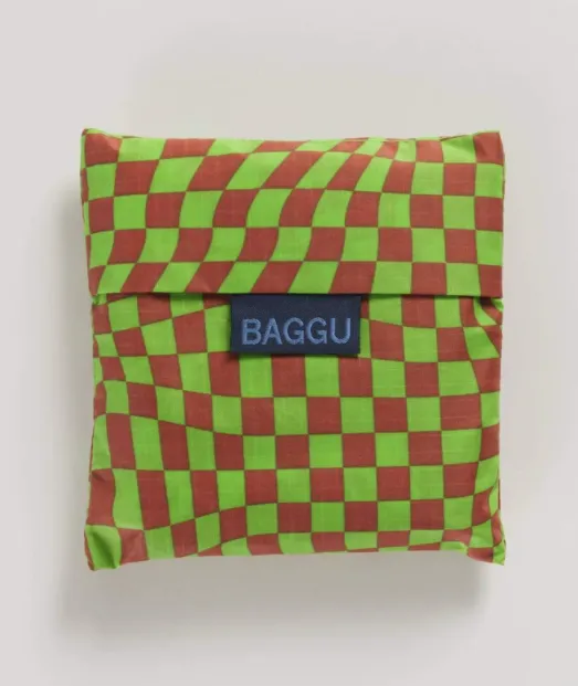 Baggu Green Trippy Checker