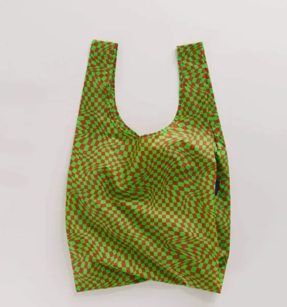 Baggu Green Trippy Checker