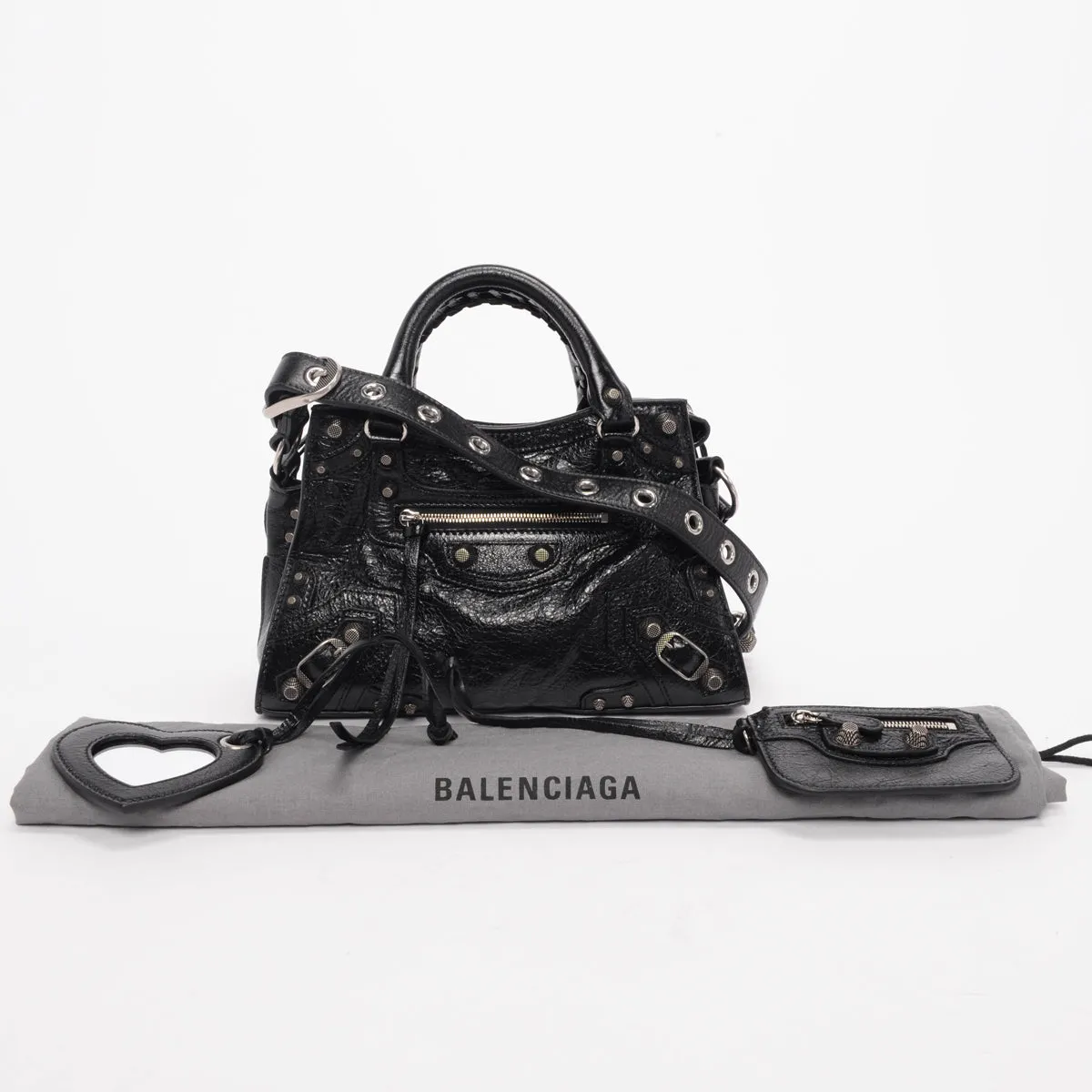 Balenciaga Black Arena Lambskin Neo Cagole XS Bag