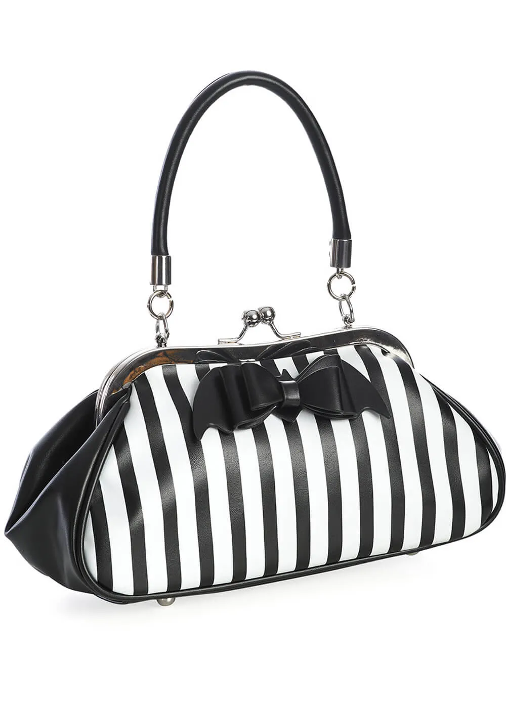 Banned Night of Mystery Stripe Bag Black White