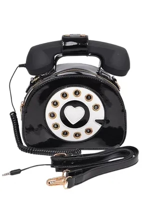 Black 80's Style Telephone Purse