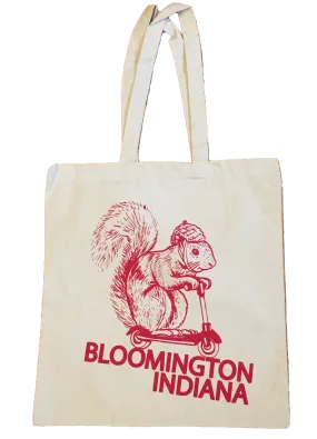 Bloomington Indiana Squirrel on a Bird Tote Bag