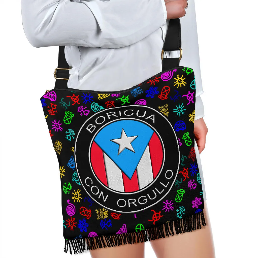 Boricua Con Orgullo - Crossbody Boho Handbag