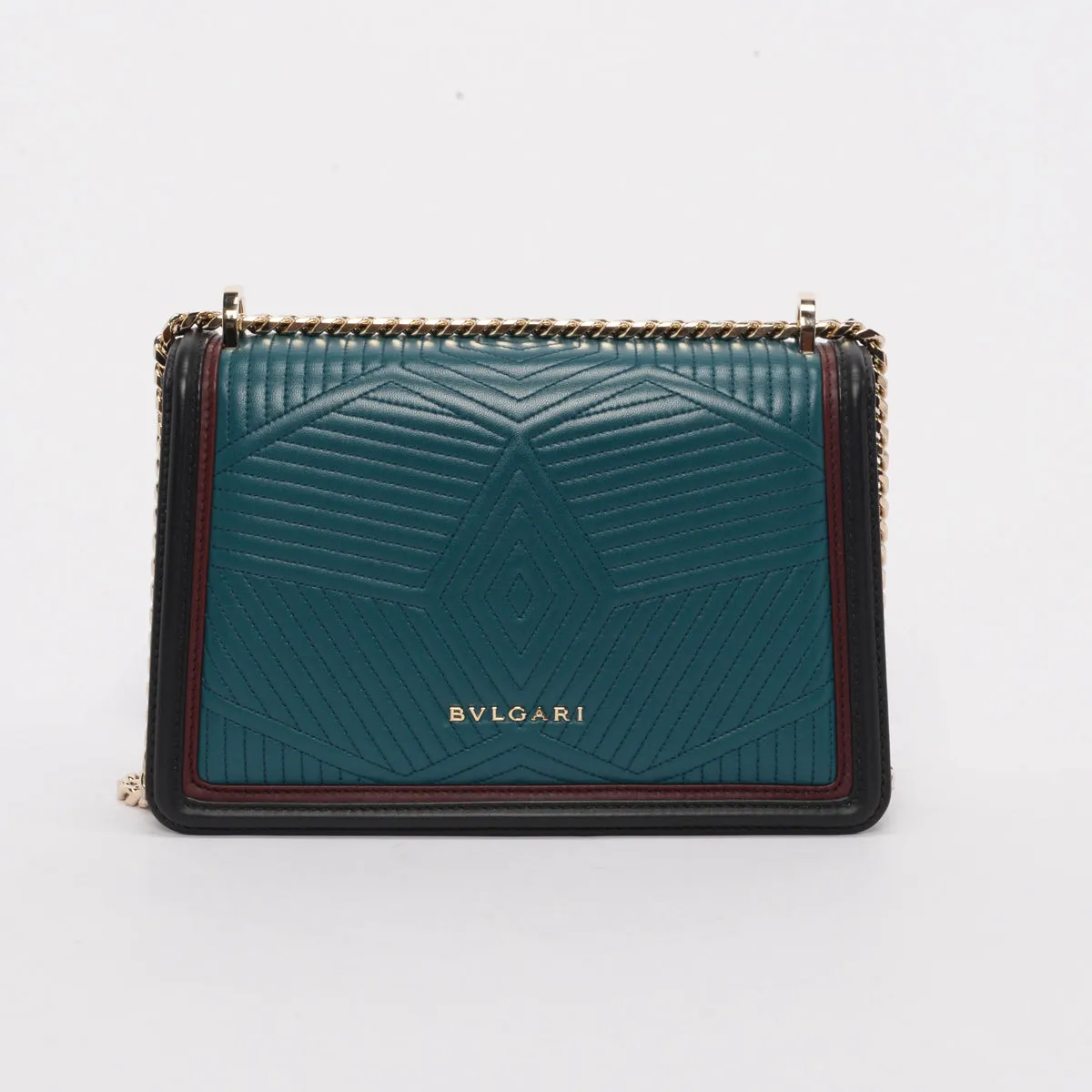 Bulgari Tri-Colour Nappa Diamond Blast Serpenti Forever Bag