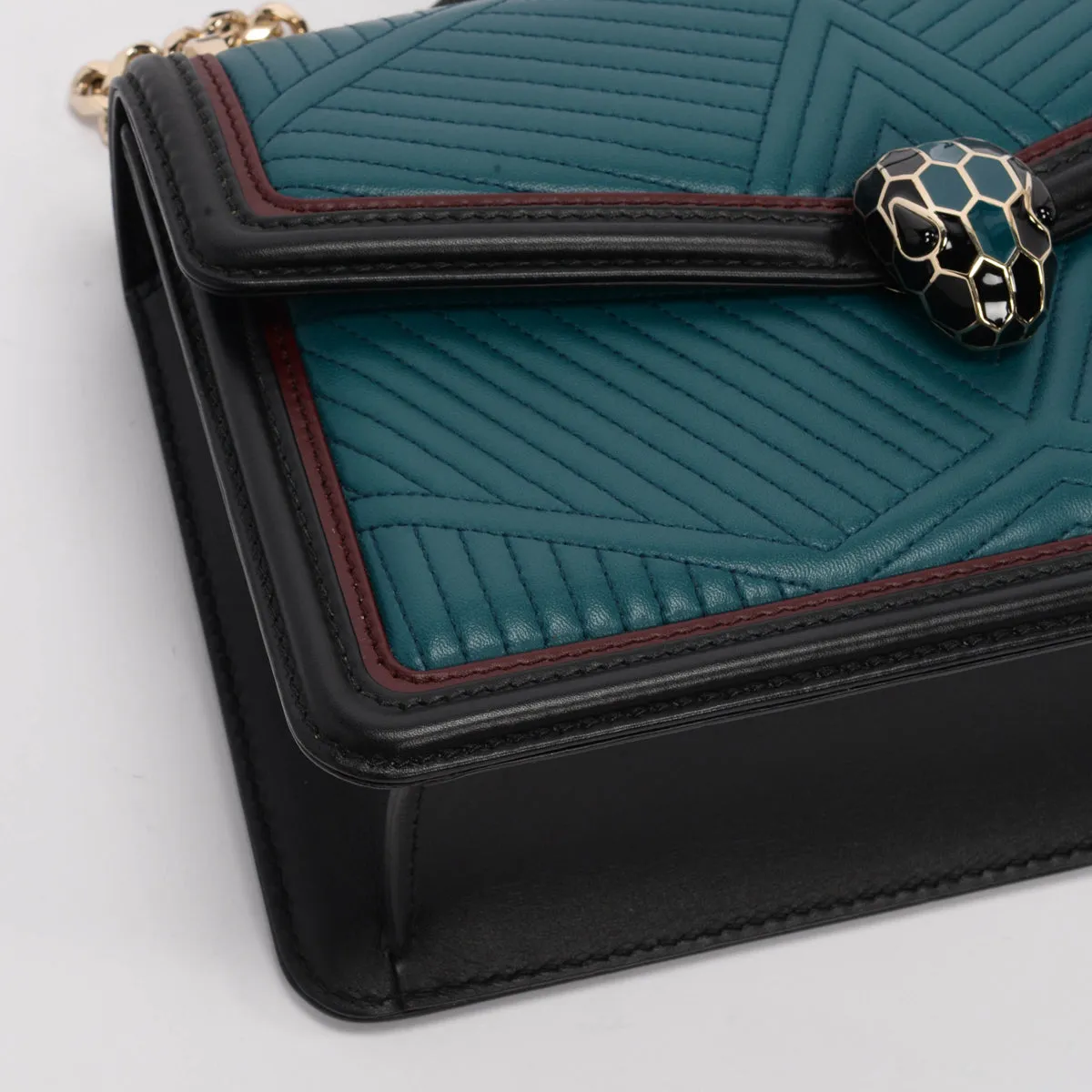 Bulgari Tri-Colour Nappa Diamond Blast Serpenti Forever Bag