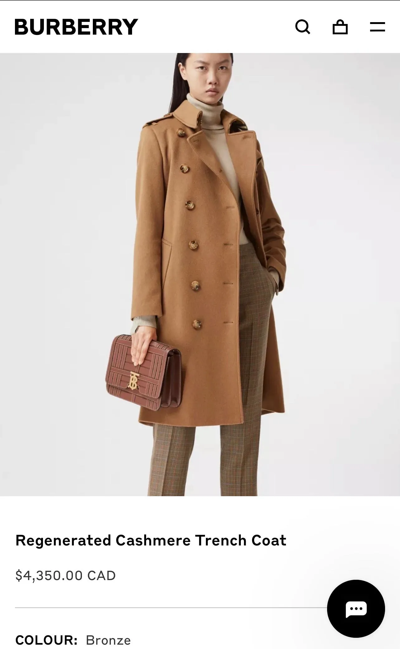 Burberry Regenerated Cashmere Trench Coat