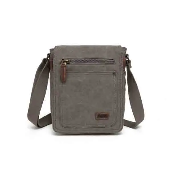 Canvas Shoulder Bag with 7 Pockets