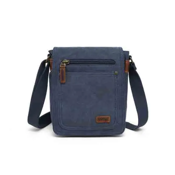 Canvas Shoulder Bag with 7 Pockets