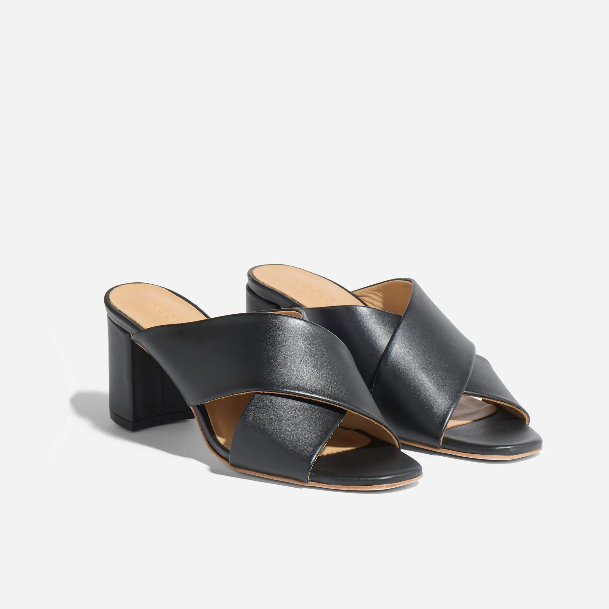 Carina Cross Strap Mule Black