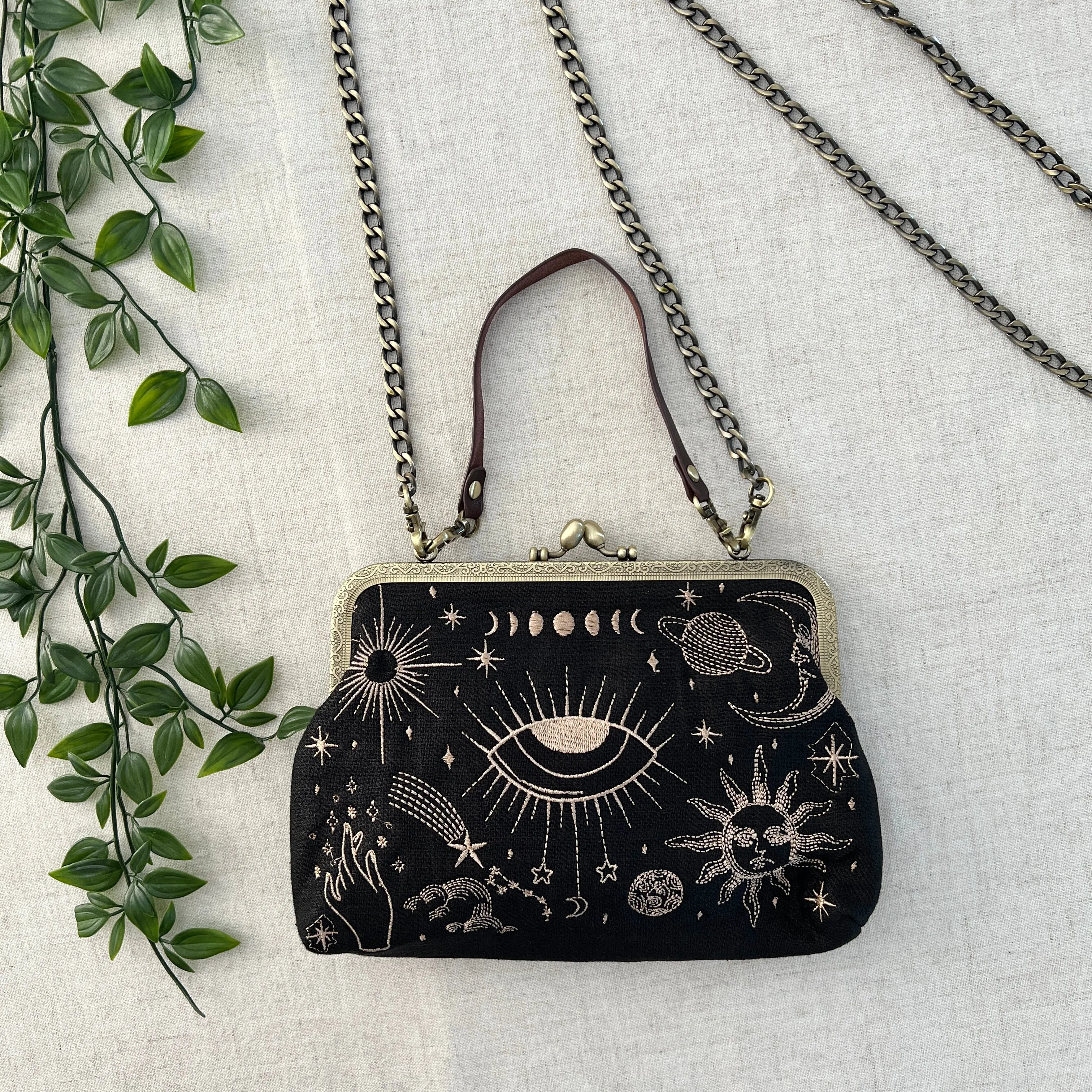 Stylish Black Celestial Crossbody Bag - Perfect for Everyday Use