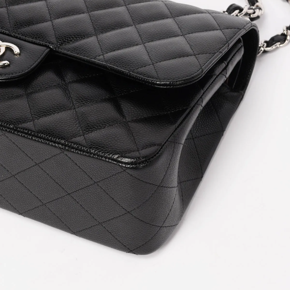 Chanel Black Caviar Large Double Flap Shoulder Bag