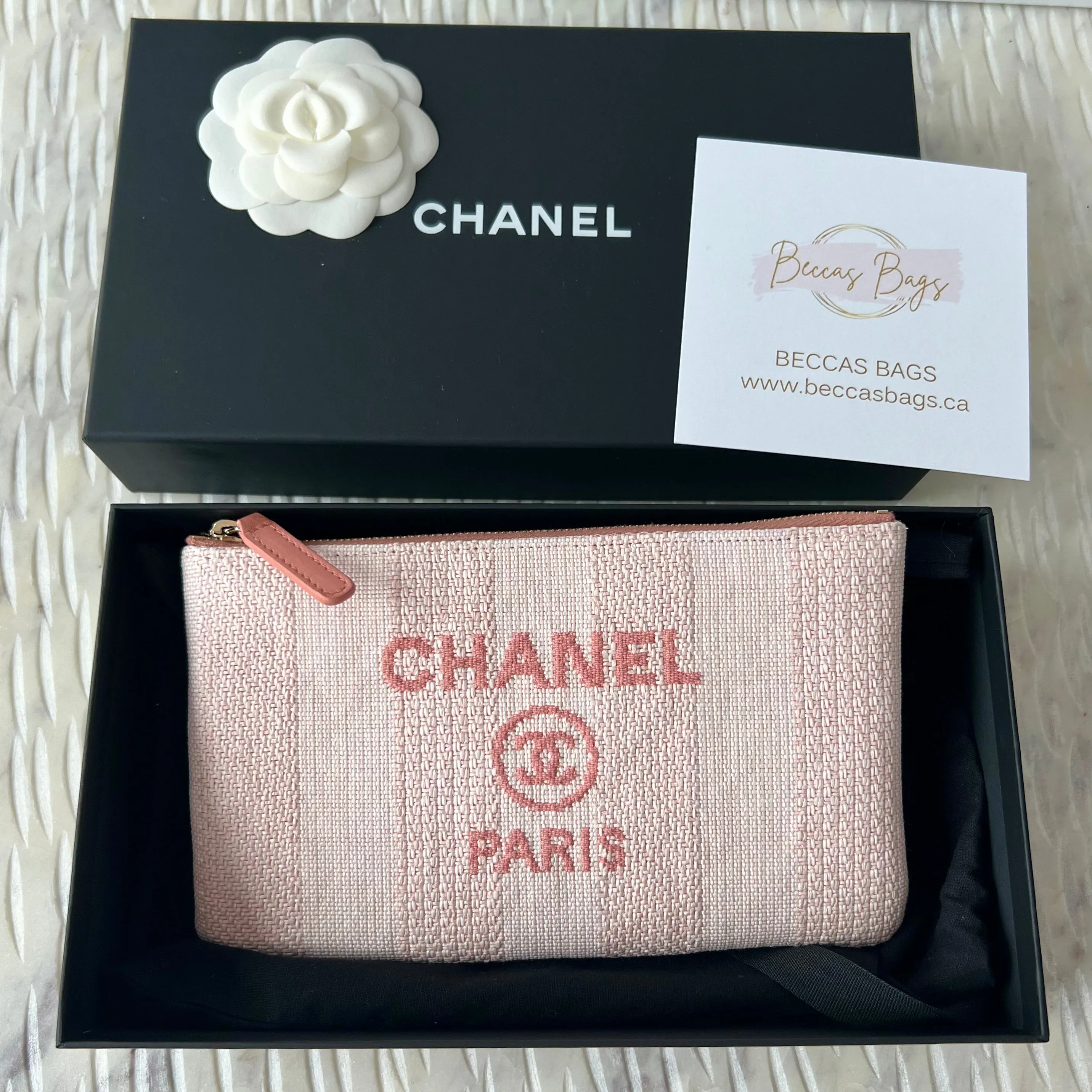 Chanel Deauville Raffia Pouch