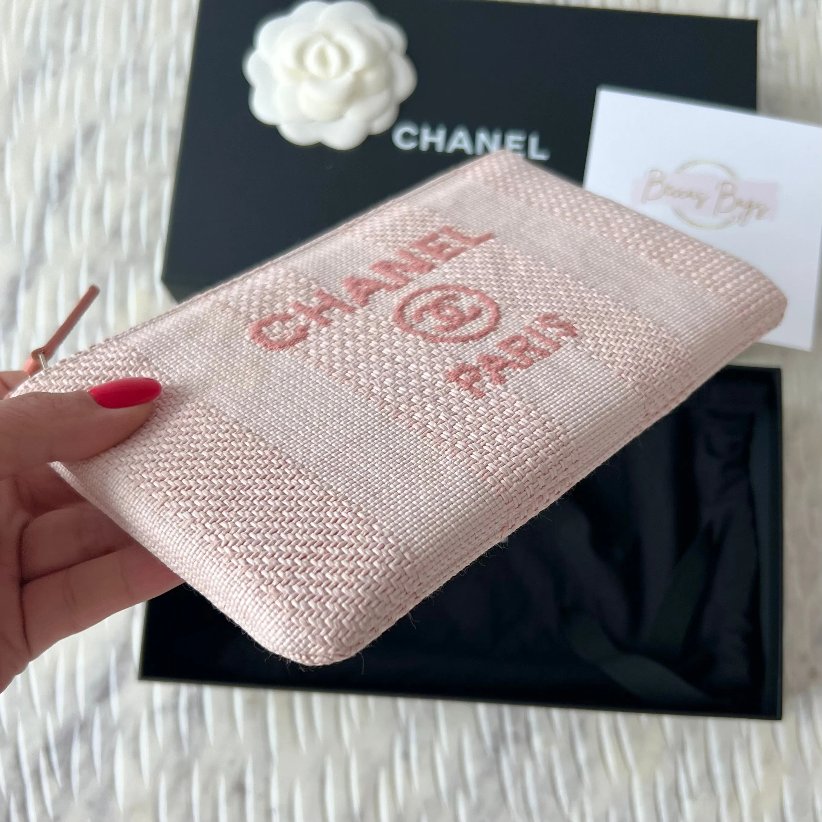 Chanel Deauville Raffia Pouch