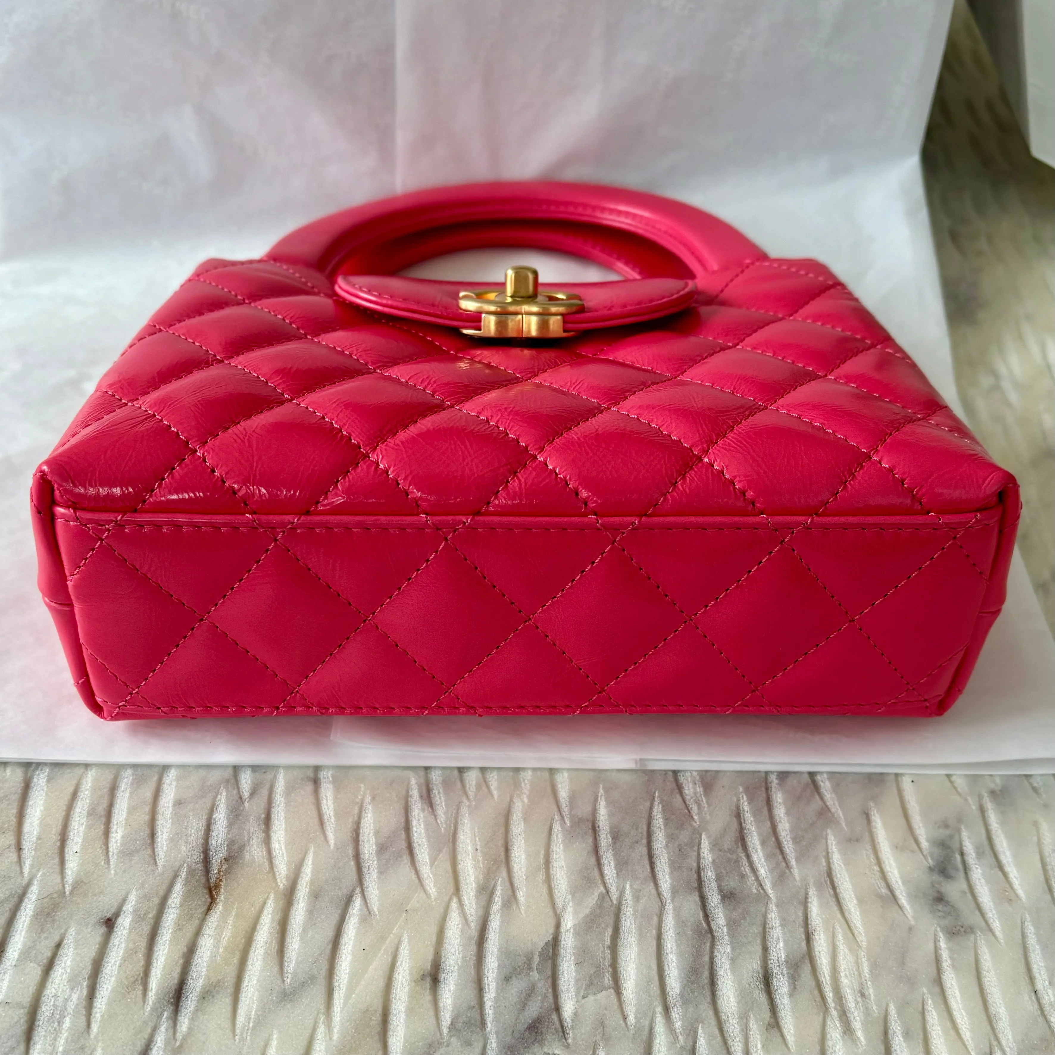 Chanel Kelly Shopping Bag Small Pink Calfskin