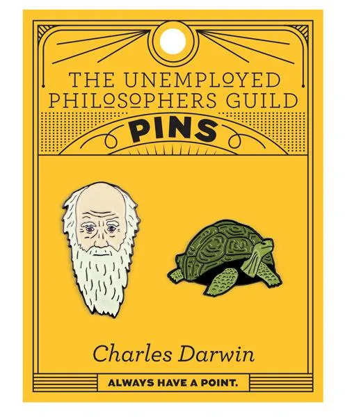 Charles Darwin & Tortoise Pins