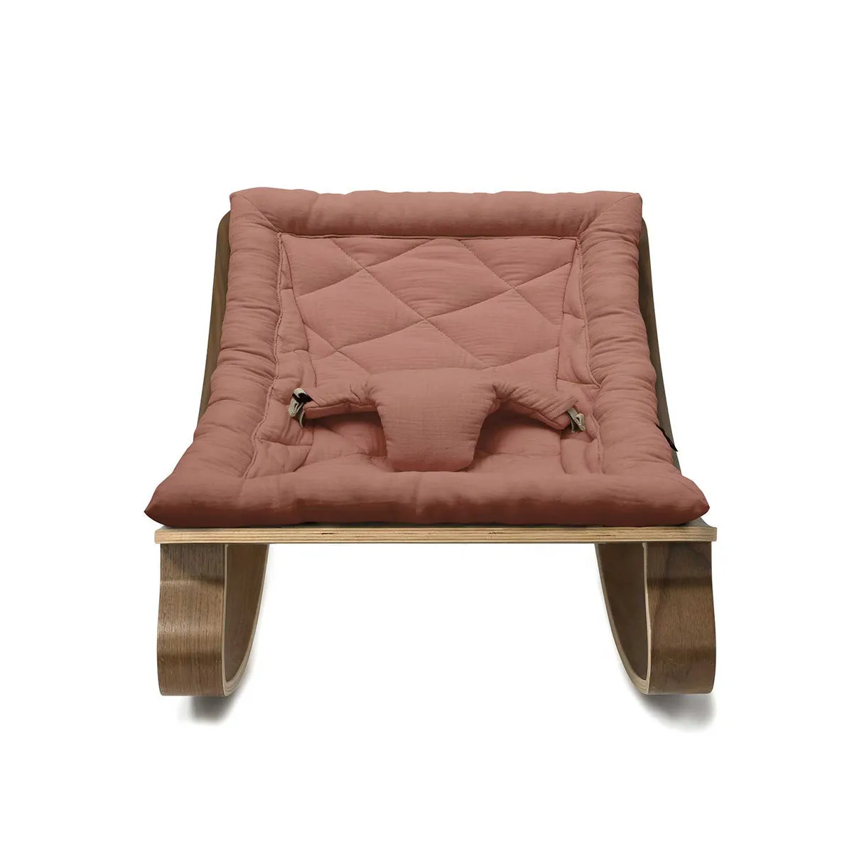 Charlie Crane Levo Baby Rocker in Walnut with Bois de Rose Cushion