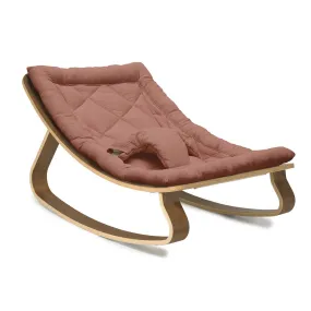 Charlie Crane Levo Baby Rocker in Walnut with Bois de Rose Cushion