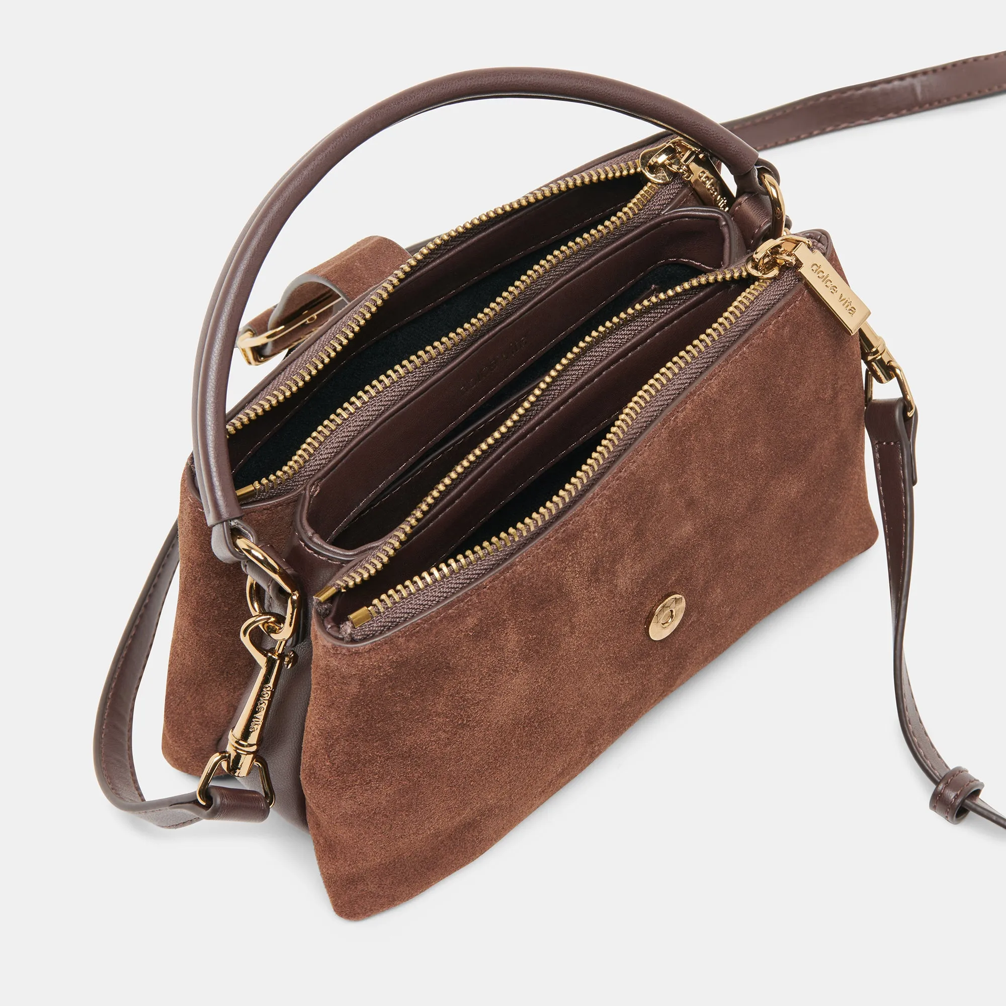 CHARLY CROSSBODY CHOCOLATE SUEDE