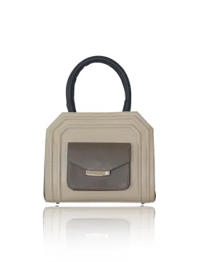 Cream & Kaki Mini Sharon Tote