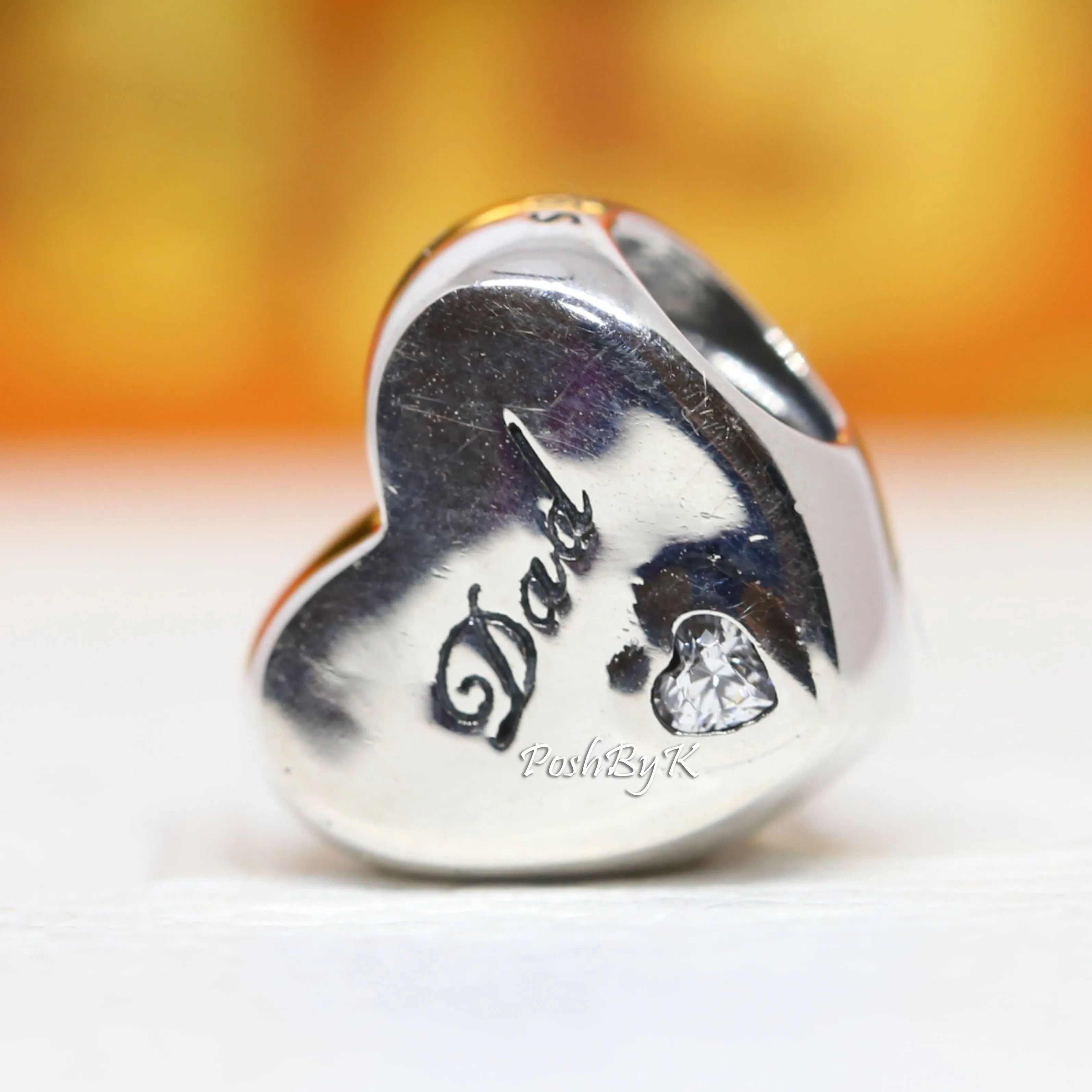 Dad Heart Charm 796458CZ