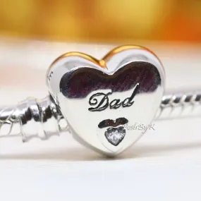 Dad Heart Charm 796458CZ