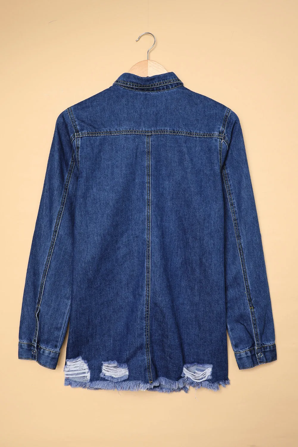 Dark Blue Jeans Shacket