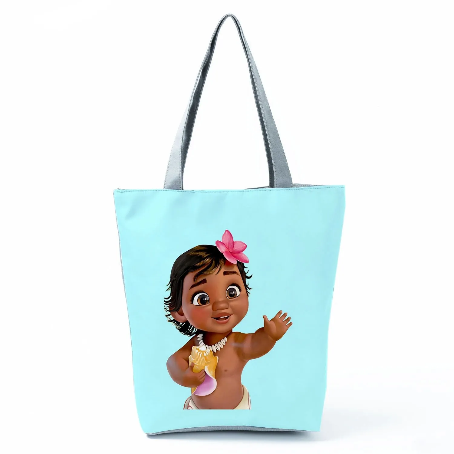 Disney Moana Printing Handbags Child Black Person Women Shoulder Bag Eco Reusable Shopping Bag Girl Beach Bag Custom Pattern