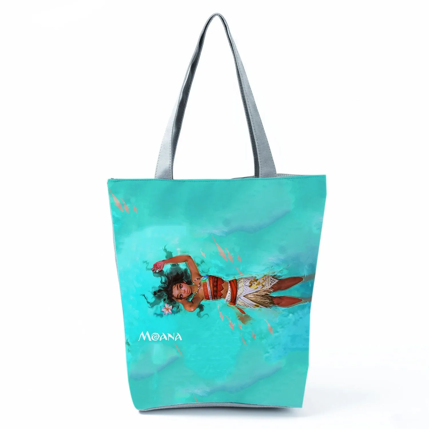 Disney Moana Printing Handbags Child Black Person Women Shoulder Bag Eco Reusable Shopping Bag Girl Beach Bag Custom Pattern