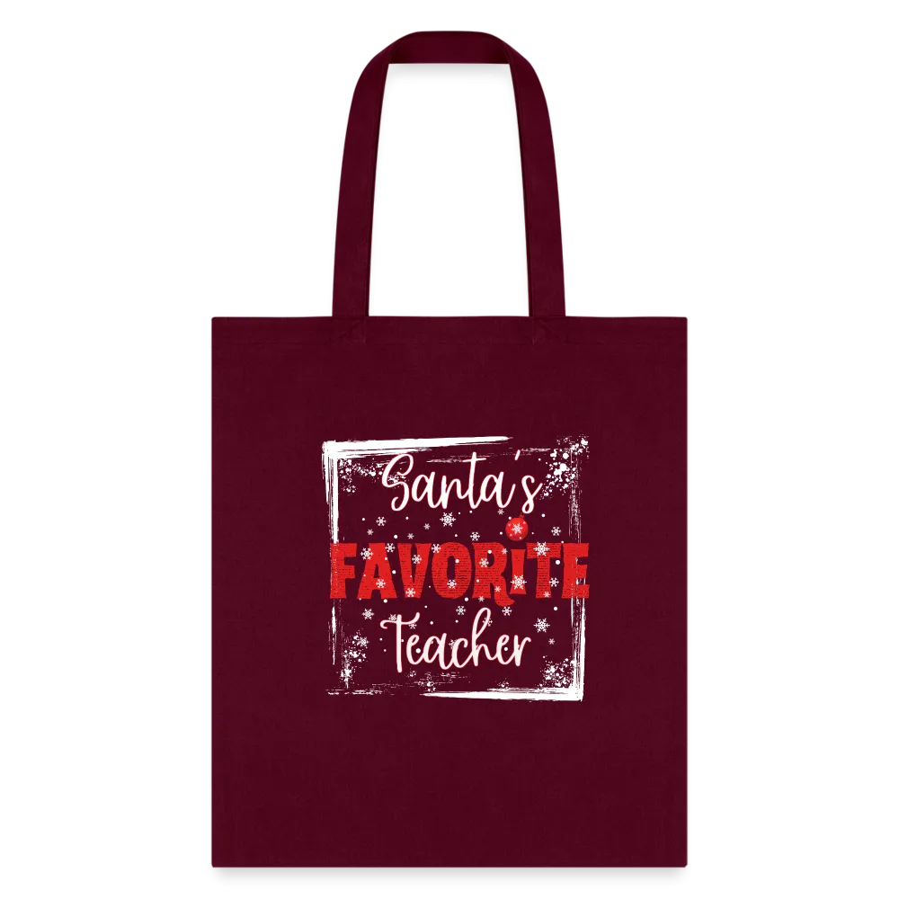 Eco-Friendly Festive Learning: 'Santa's Favorite Teacher' Reusable Tote Bag