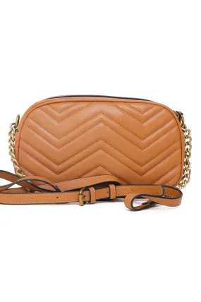 ELEGANT CHEVRON CROSSBODY-CAMEL