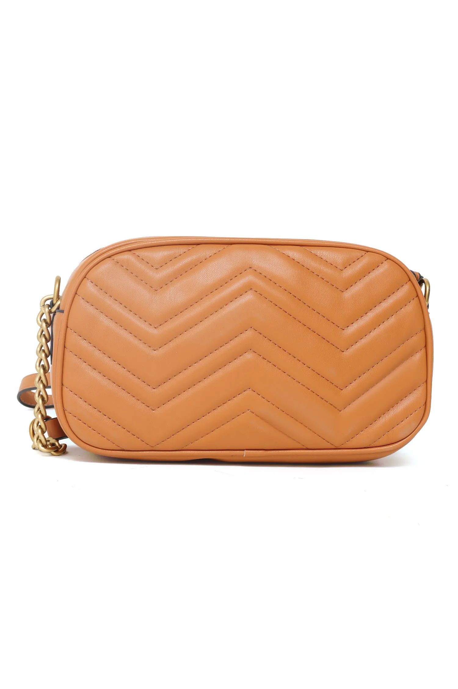 ELEGANT CHEVRON CROSSBODY-CAMEL