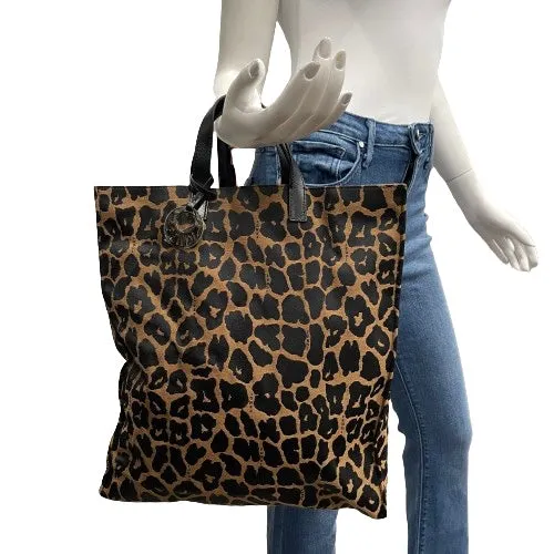 Fendi Leopard Print Canvas Tote Bag