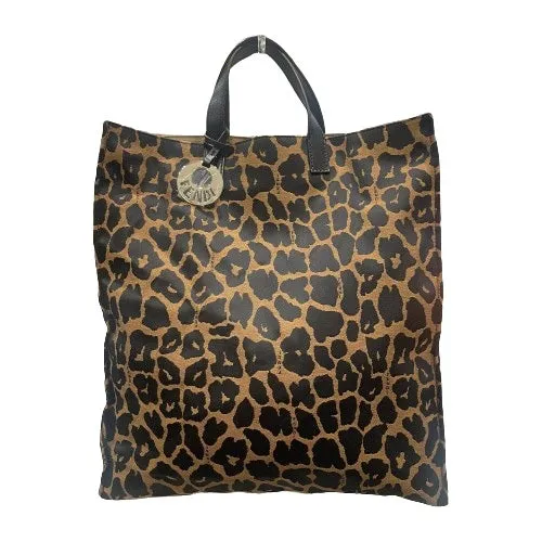 Fendi Leopard Print Canvas Tote Bag