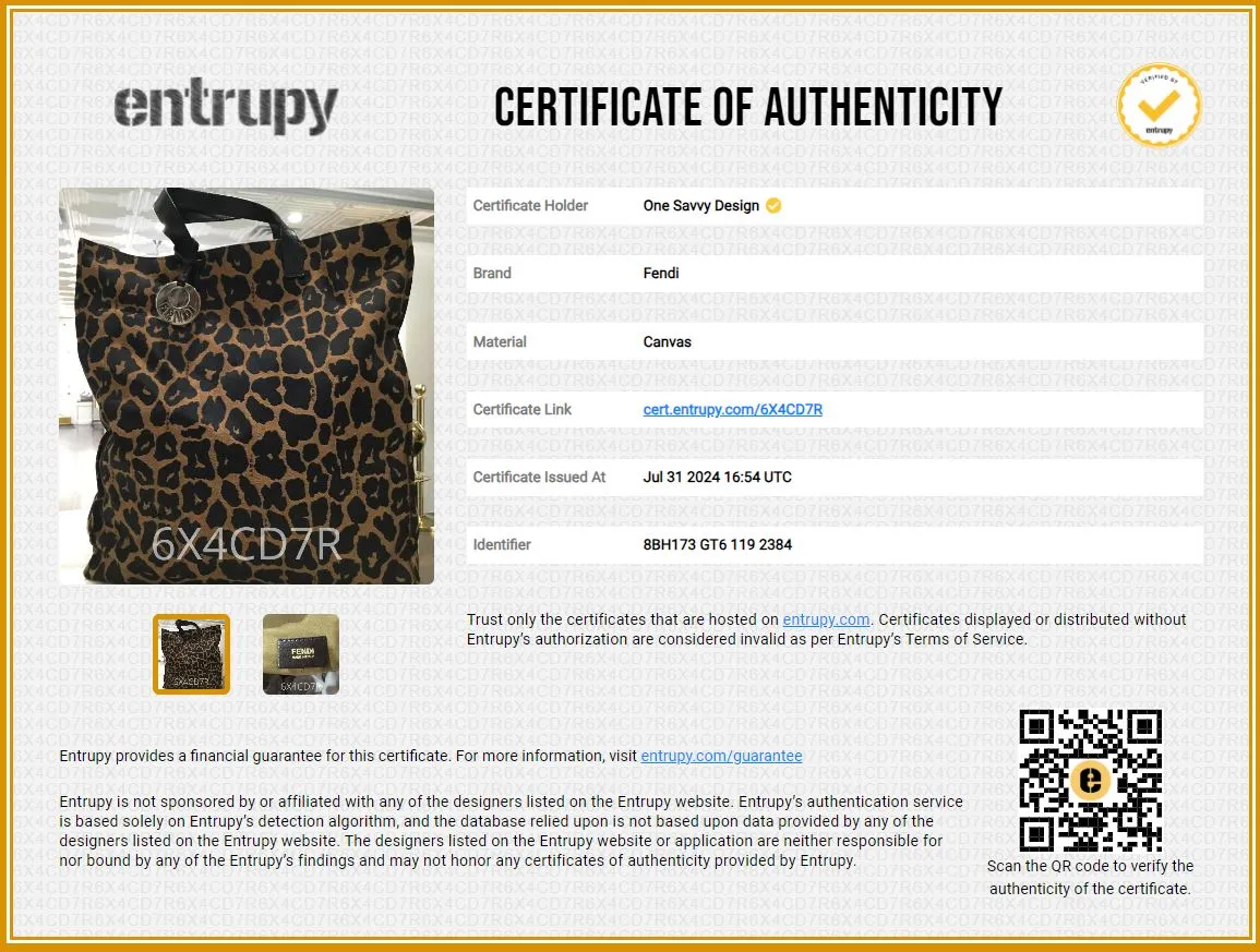 Fendi Leopard Print Canvas Tote Bag